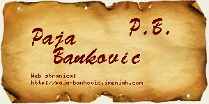 Paja Banković vizit kartica